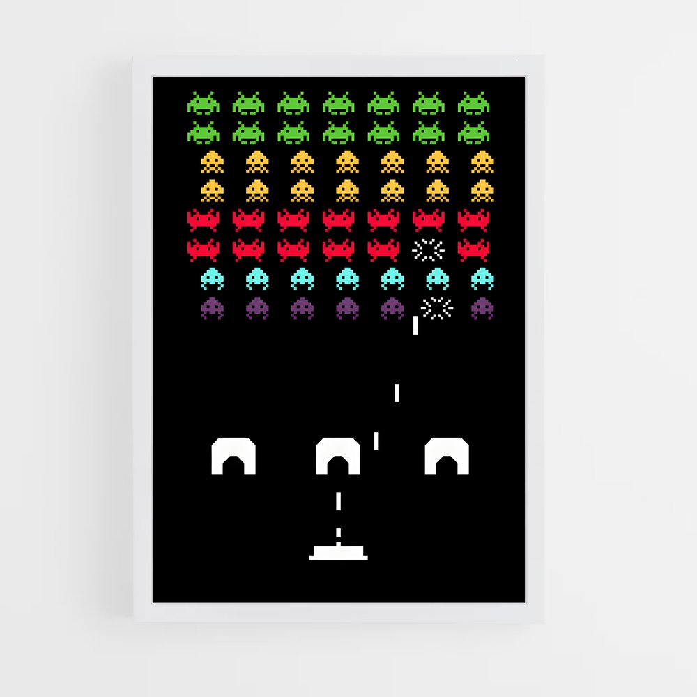 Poster Pixel Invasion – affiche Space invaders (vue 3)
